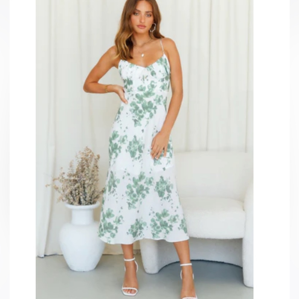 Hello Molly Olive/ White Dress